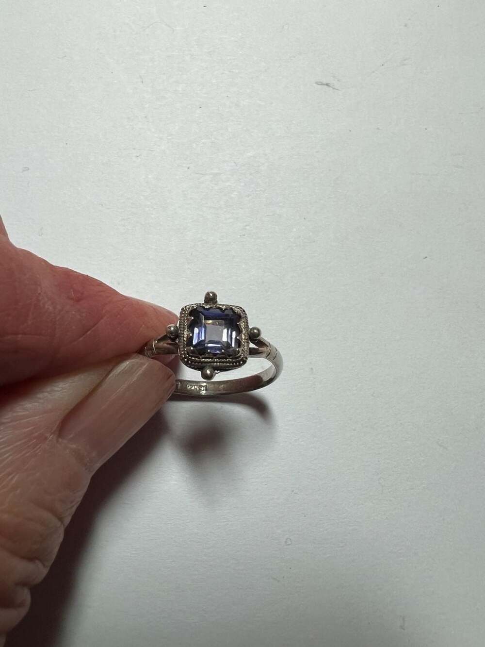 Sterling Silver Ring Marked 925 Tanzanite Ring Size 7.5